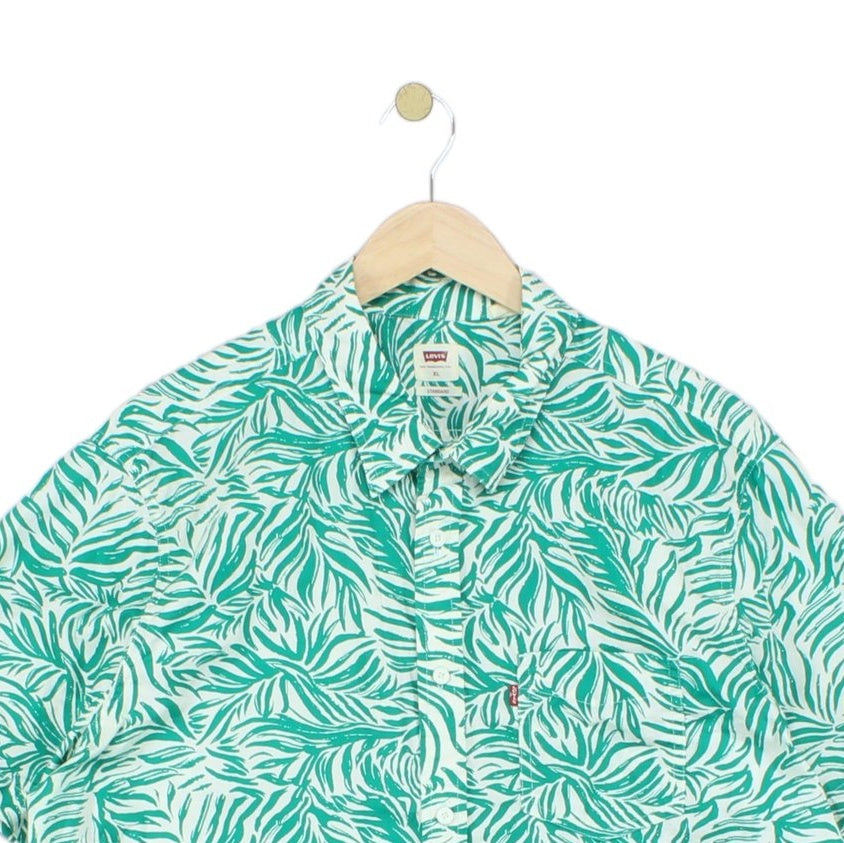 Mens Patterned Shirt Tropical Button Down