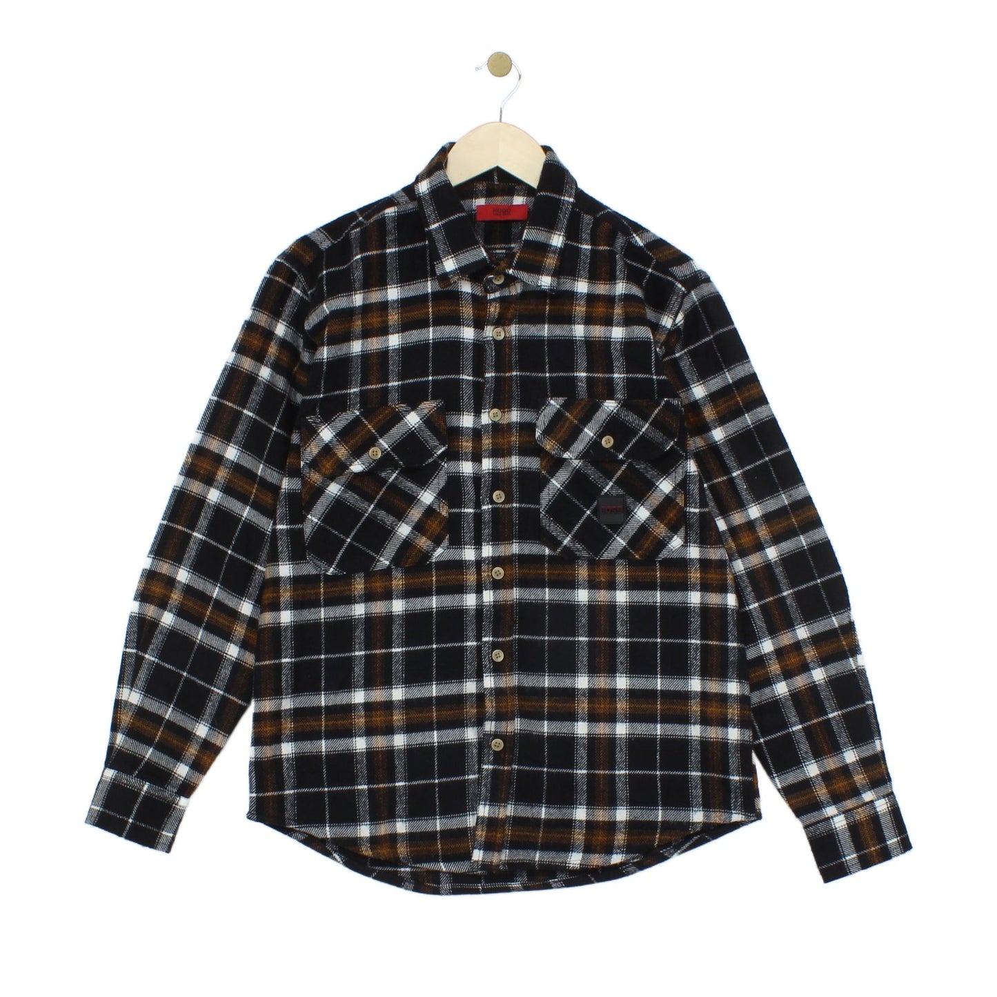 Mens Flannel Plaid Shirt Check Long Sleeve