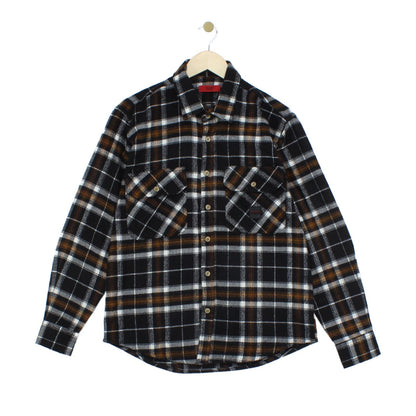Mens Flannel Plaid Shirt Check Long Sleeve