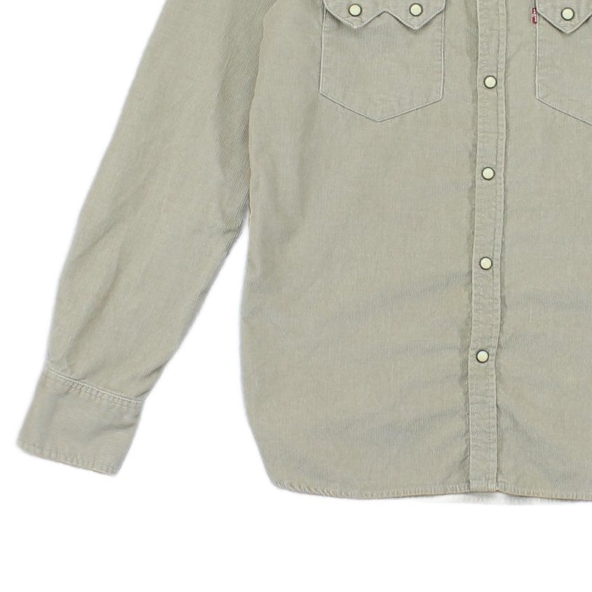 Mens Corduroy Shirt Button Up Long Sleeve Western
