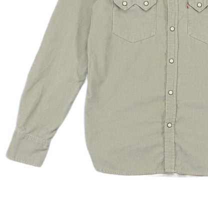 Mens Corduroy Shirt Button Up Long Sleeve Western