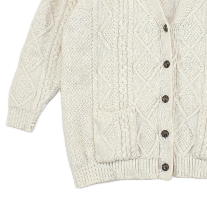 Womens Cardigan Cable Knit Button Wool