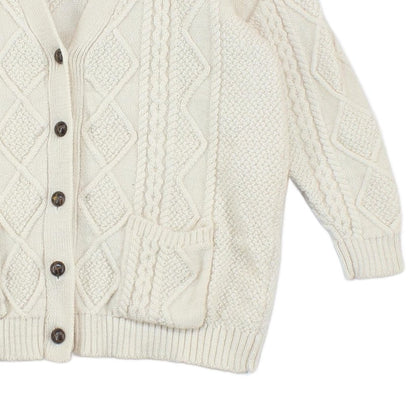 Womens Cardigan Cable Knit Button Wool