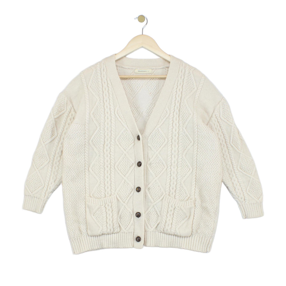 Womens Cardigan Cable Knit Button Wool