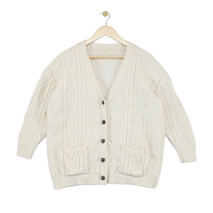 Womens Cardigan Cable Knit Button Wool