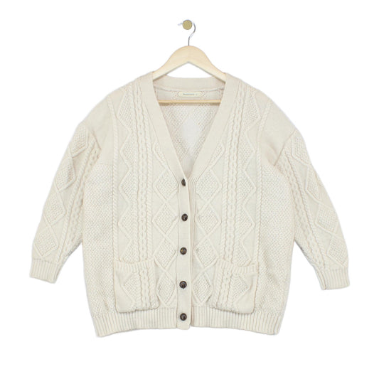 Womens Cardigan Cable Knit Button Wool
