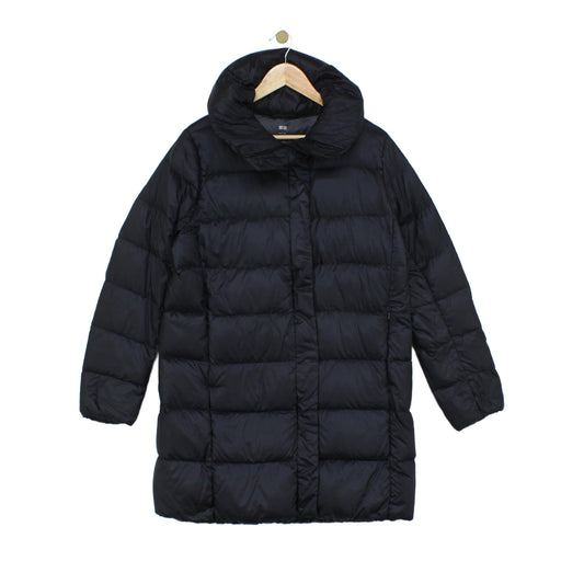 Womens Quilted Coat Down Puffer Full Zip High Neck