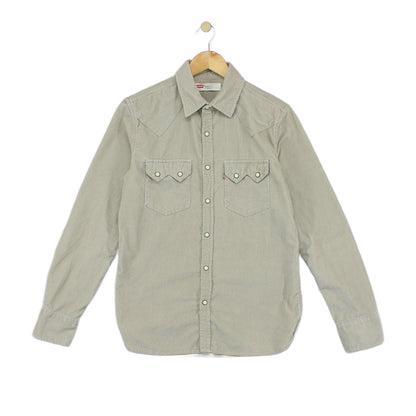 Mens Corduroy Shirt Button Up Long Sleeve Western