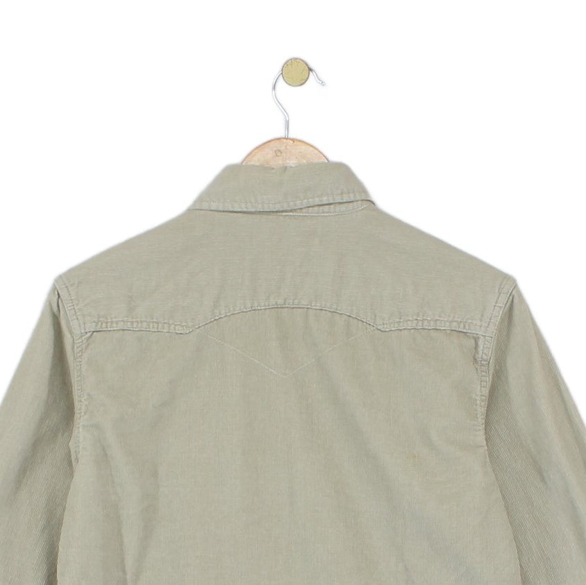 Mens Corduroy Shirt Button Up Long Sleeve Western