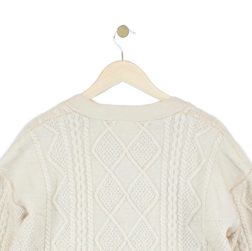 Womens Cardigan Cable Knit Button Wool
