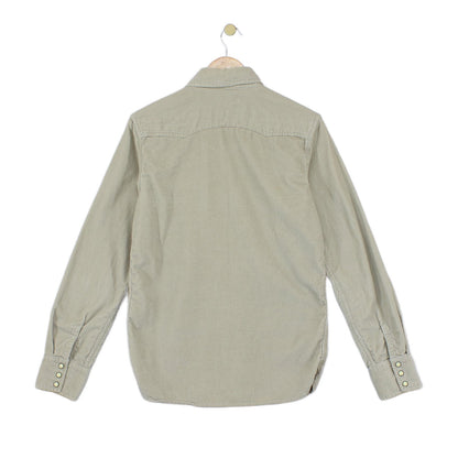 Mens Corduroy Shirt Button Up Long Sleeve Western