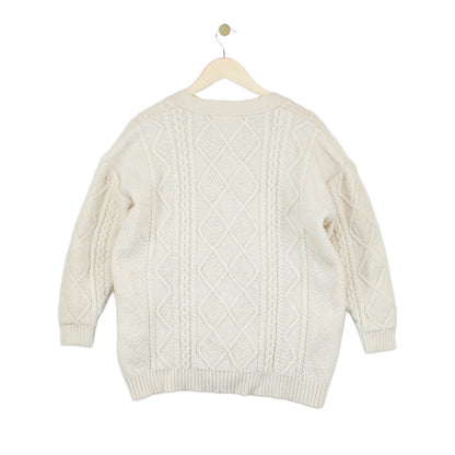 Womens Cardigan Cable Knit Button Wool