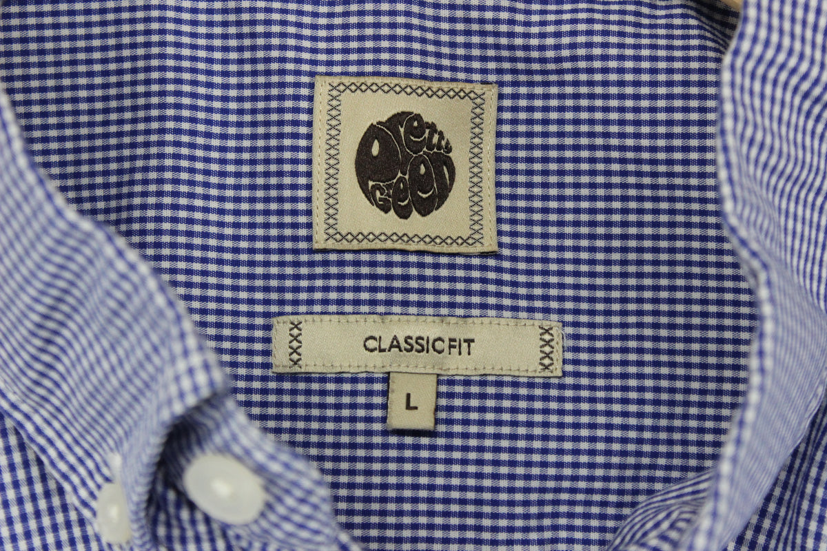 Mens Check Shirt Classic Short Sleeve Button Up