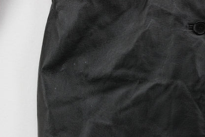 Mens Leather Trench Coat Single Breasted