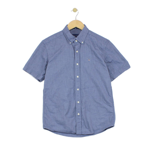 Mens Oxford Shirt Slim Fit Short Sleeve Button Up