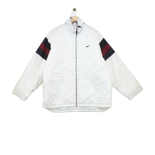 Mens Spell Out Quilted Jacket Full Zip