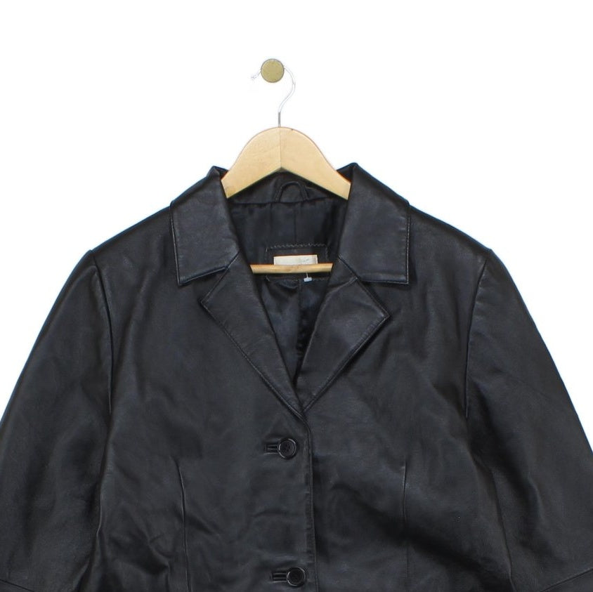 Mens Leather Trench Coat Single Breasted