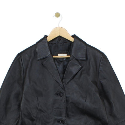 Mens Leather Trench Coat Single Breasted