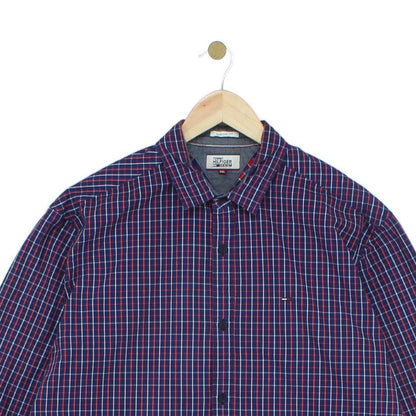 Mens Plaid Shirt Button Up Long Sleeve Cotton