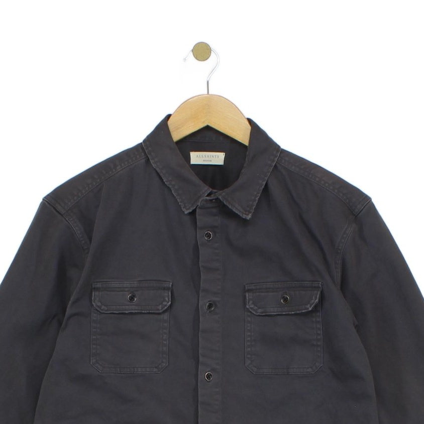 Mens Shirt Long Sleeve Button Up Distressed
