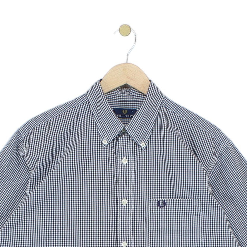 Mens Check Shirt Short Sleeve Button Down