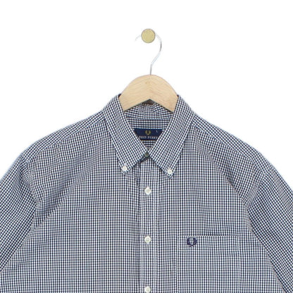 Mens Check Shirt Short Sleeve Button Down