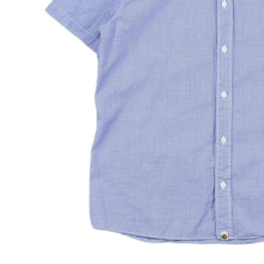 Mens Check Shirt Classic Short Sleeve Button Up