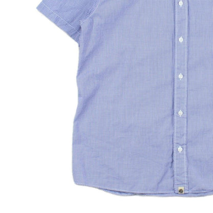 Mens Check Shirt Classic Short Sleeve Button Up