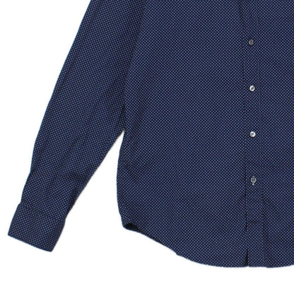 Mens Polka Dot Shirt Stretch Slim Fit Button Up