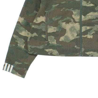 Womens Camo Jacket Streetwear Full Zip Relaxed Cropped