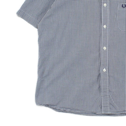 Mens Check Shirt Short Sleeve Button Down