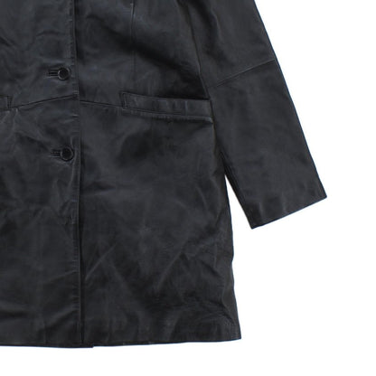 Mens Leather Trench Coat Single Breasted