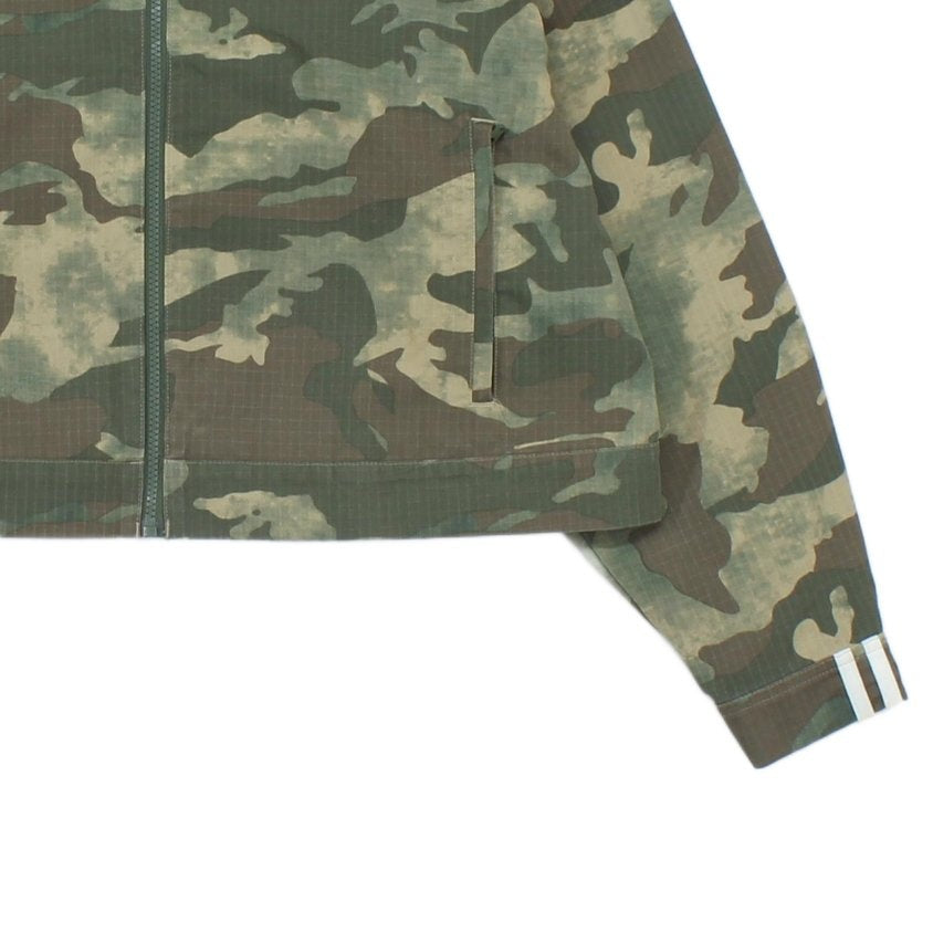 Womens Camo Jacket Streetwear Full Zip Relaxed Cropped