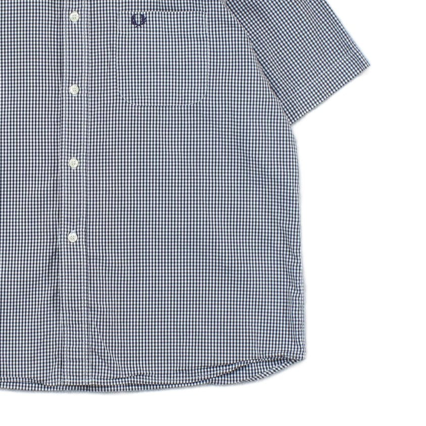 Mens Check Shirt Short Sleeve Button Down