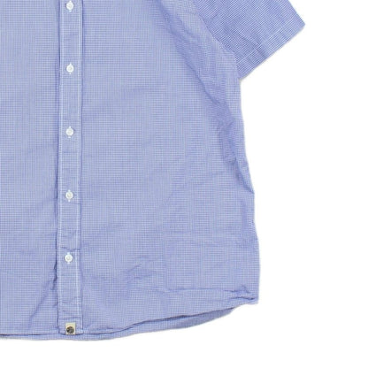 Mens Check Shirt Classic Short Sleeve Button Up