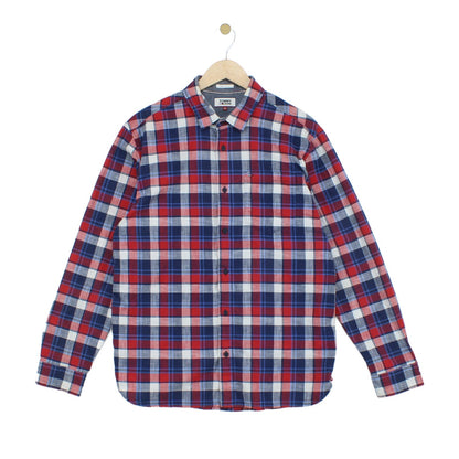 Mens Plaid Shirt Button Up Long Sleeve