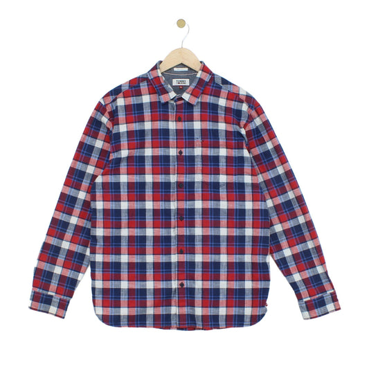 Mens Plaid Shirt Button Up Long Sleeve