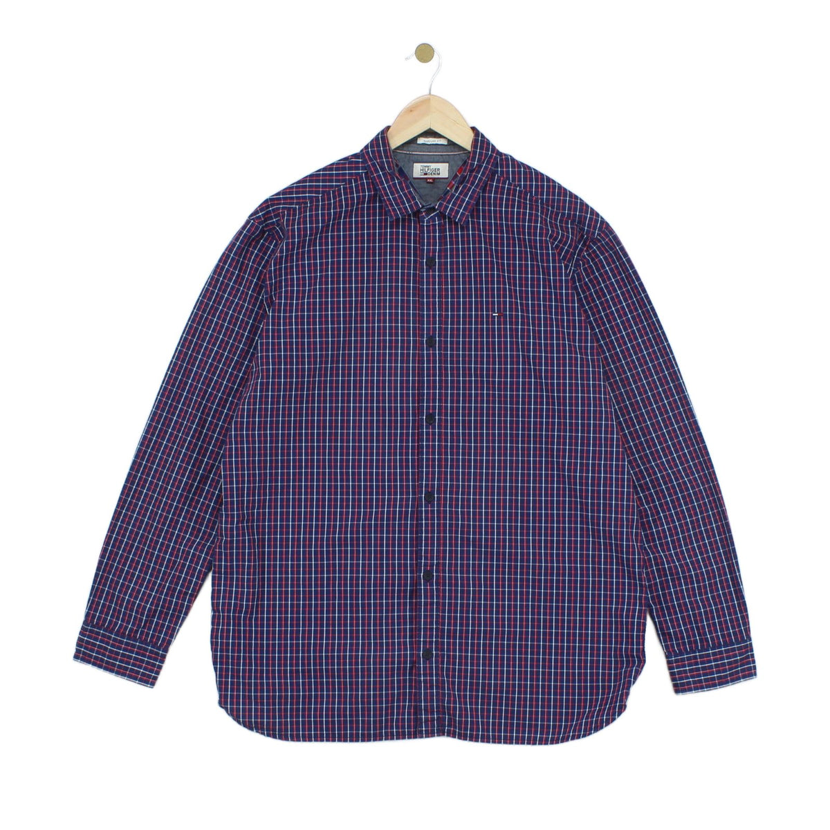 Mens Plaid Shirt Button Up Long Sleeve Cotton