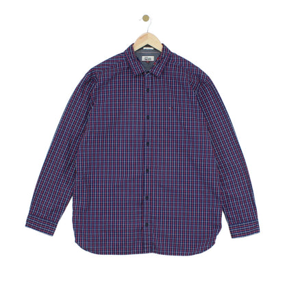 Mens Plaid Shirt Button Up Long Sleeve Cotton