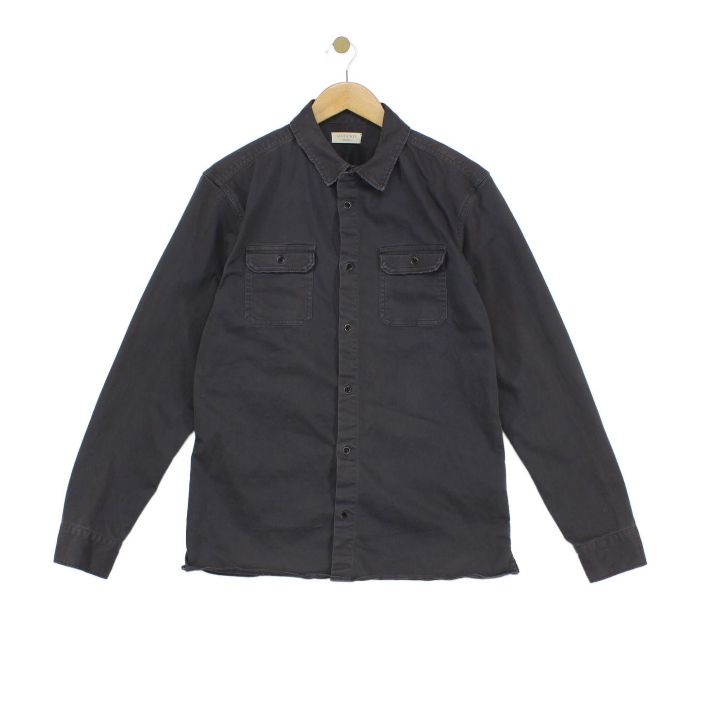 Mens Shirt Long Sleeve Button Up Distressed