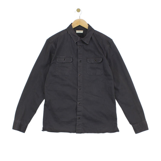 Mens Shirt Long Sleeve Button Up Distressed