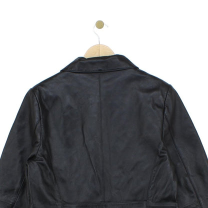 Mens Leather Trench Coat Single Breasted