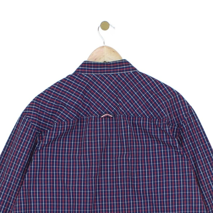 Mens Plaid Shirt Button Up Long Sleeve Cotton