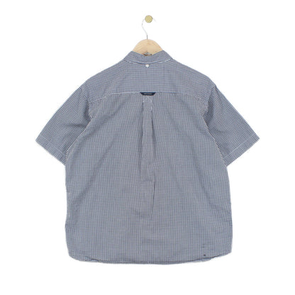 Mens Check Shirt Short Sleeve Button Down