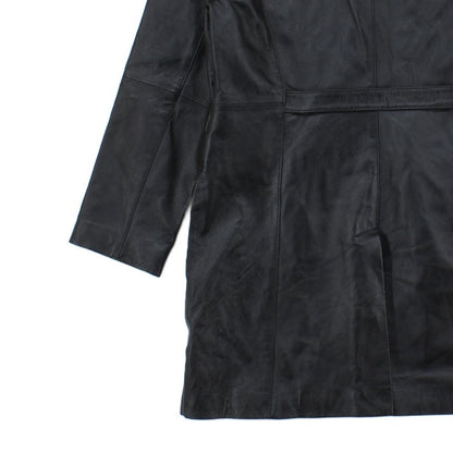 Mens Leather Trench Coat Single Breasted