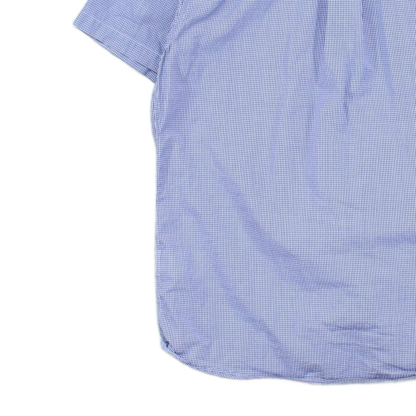 Mens Check Shirt Classic Short Sleeve Button Up