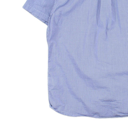 Mens Check Shirt Classic Short Sleeve Button Up