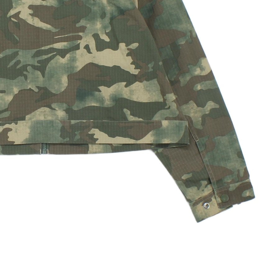 Womens Camo Jacket Streetwear Full Zip Relaxed Cropped