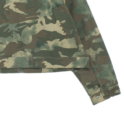 Womens Camo Jacket Streetwear Full Zip Relaxed Cropped
