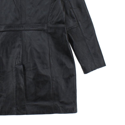 Mens Leather Trench Coat Single Breasted
